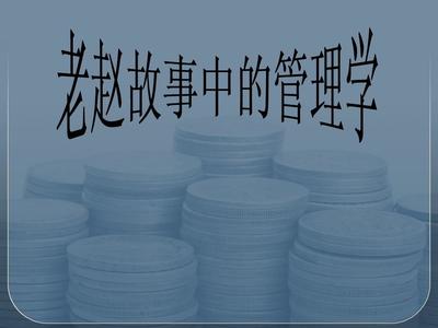 財務(wù)管理咨詢老趙的故事PPT